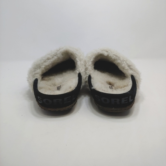 Sorel Women’s Nakiska Slide II Slip On Slipper Black Sudee Faux Sherpa NL3655 6‎ - Picture 5 of 10